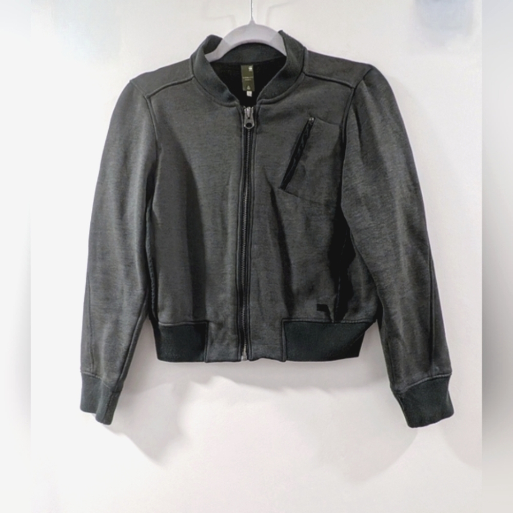 G-Star Dark Green Fitted Zip Up Sweatshirt